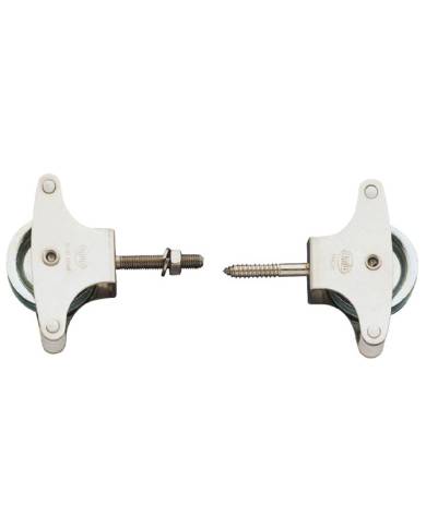 comprar Polea para tendederos inox y roldana metálica Ø39mm M6 x 60mm con tornillo y guias. Mod. 22 de AMIG - Accesorios