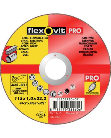 comprar Disco inox 115x1.0x22mm. A60SBF41 FlexOvit de FLEXOVIT - Discos corte y desbaste comprar Disco inox 115x1.0x22mm. A60SBF41 FlexOvit de FLEXOVIT - Discos corte y desbaste