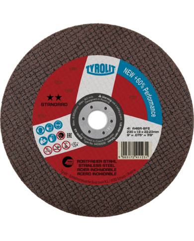 comprar Disco Standard 41X A46R-BFS 230x1.9x22.2mm. 34332838 Tyrolit de TYROLIT - Discos corte y desbaste comprar Disco Standard 41X A46R-BFS 230x1.9x22.2mm. 34332838 Tyrolit de TYROLIT - Discos corte y desbaste