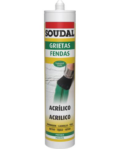 comprar Masilla Acrilica Grietas 300 ml. 115790 blanco de SOUDAL - Inicio
