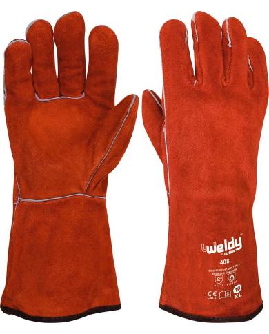 comprar Par de Guante de soldador rojo forrado H408 Juba (Venta en packs de 12 pares) de JUBA - Guantes
