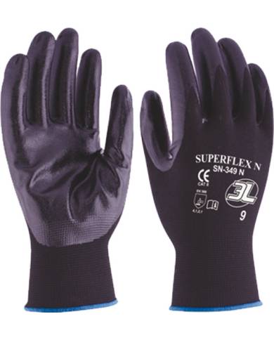 comprar Par de Guantes de nylon y nitrilo Superflex N. SN-349N 3L (Venta en packs de 12 pares) de 3L - Guantes