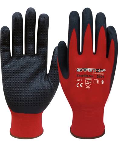 comprar Par de Guantes de nitrilo con puntos en la palma Fit-O-Lite Dots. G101 Safetop (Venta en packs de 12 pares) de SAFETOP - Guantes