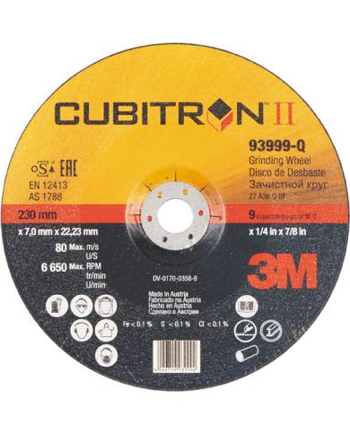 comprar 1 Disco de Rectificado Cubitron™ II Ø125x7mm. 3M (Venta en packs de 10uds) de 3M - Discos corte y desbaste comprar 1 Disco de Rectificado Cubitron™ II Ø125x7mm. 3M (Venta en packs de 10uds) de 3M - Discos corte y desbaste