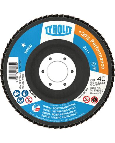 comprar Disco Lámina 27A Basic ZA060-B 115x22mm. 34318365 Tyrolit de TYROLIT - Discos corte y desbaste comprar Disco Lámina 27A Basic ZA060-B 115x22mm. 34318365 Tyrolit de TYROLIT - Discos corte y desbaste
