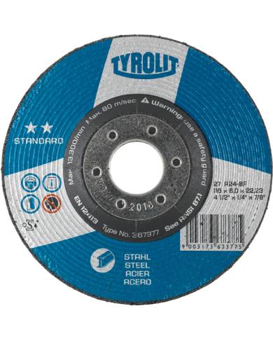 comprar Disco Standard 27X A24-BF 178x6.0x22.2mm. 367773 Tyrolit de TYROLIT - Discos corte y desbaste comprar Disco Standard 27X A24-BF 178x6.0x22.2mm. 367773 Tyrolit de TYROLIT - Discos corte y desbaste