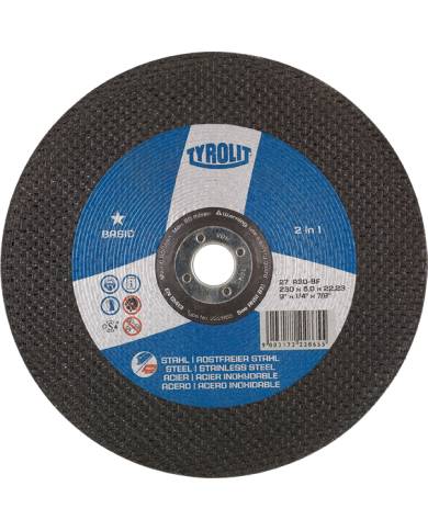 comprar Disco Basic 27C A30-BF 230x6.0x22.2mm. 222865 Tyrolit de TYROLIT - Discos corte y desbaste comprar Disco Basic 27C A30-BF 230x6.0x22.2mm. 222865 Tyrolit de TYROLIT - Discos corte y desbaste