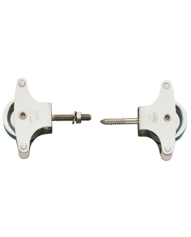 comprar Polea para tendederos inox y roldana metálica Ø39mm con tirafondos y guias. Mod. 21 de AMIG - Cerrajería y herrajes