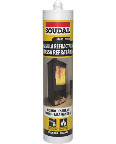 comprar Masilla refractaria 1500ºC Horno y estufas 290ml color Negro. Soudal de SOUDAL - Siliconas y masillas