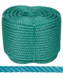 Rollo Cuerda Plástico 4 cabos 8mm x 100m  Verde
