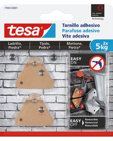 comprar 1 Blister de 2 Tornillos adhesivos para piedra. Sujeción hasta 5Kg. Triangular o cuadrado. Tesa Venta en packs del 6 blísters de TESA-TAPE - Cintas adhesivas comprar 1 Blister de 2 Tornillos adhesivos para piedra. Sujeción hasta 5Kg. Triangular o cuadrado. Tesa Venta en packs del 6 blísters de TESA-TAPE - Cintas adhesivas