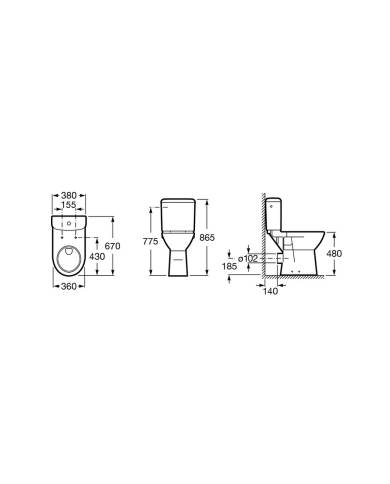 comprar Tanque / Cisterna para inodoro. Modelo Access. Doble descarga y entrada lateral. A341230000 Roca de ROCA - Sanitarios comprar Tanque / Cisterna para inodoro. Modelo Access. Doble descarga y entrada lateral. A341230000 Roca de ROCA - Sanitarios