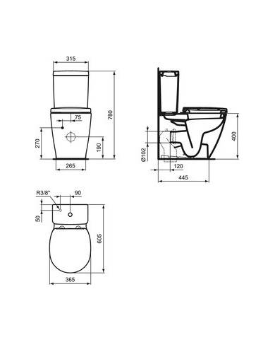 comprar Taza para inodoro salida dual Connect Space. Ideal Standard de Ideal Standard - Desactivados