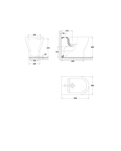 comprar Bidé BTW con juego de anclaje Emma. G3036001 Gala de GALA - Sanitarios