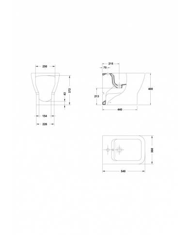 comprar Bidé BTW Emma Square con Juego de anclaje. G2736001 Gala de GALA - Sanitarios