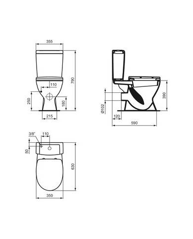comprar Pack inodoro completo Eurovit salida horizontal. Ideal Standard de Ideal Standard - Sanitarios