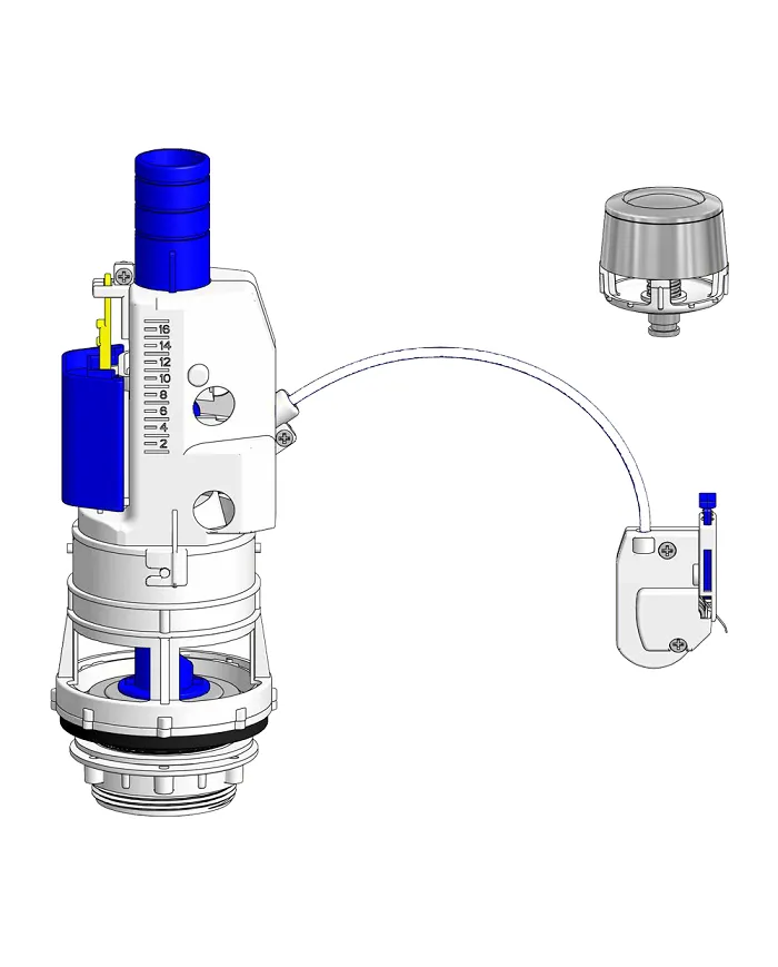 Mecanismo descarga de cisterna 3g doble volumen cromado S-585 - Somosplenum
