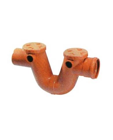 comprar Sifón con registro macho/hembra 110 naranja. SJE-110 211201 Crearplast de CREARPLAST - Accesorios PVC