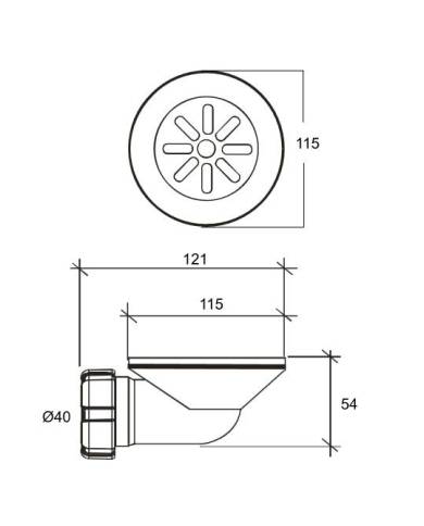 comprar Válvula plana para plato de ducha 115. R-145 33001452 Riuvert de RIUVERT - Sifones y desagues comprar Válvula plana para plato de ducha 115. R-145 33001452 Riuvert de RIUVERT - Sifones y desagues