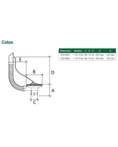 comprar Válvula para fregadero inox 1 1/2" - 115 Rebosadero rectangular. R-88 33016882Riuvert de RIUVERT - Sifones y desagues comprar Válvula para fregadero inox 1 1/2" - 115 Rebosadero rectangular. R-88 33016882Riuvert de RIUVERT - Sifones y desagues