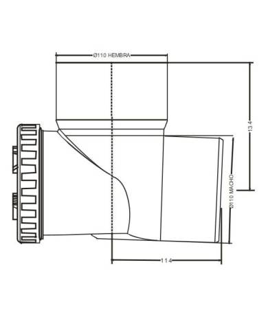 comprar Terminal bajante para encolar 110. A-288 33042888 Riuvert de RIUVERT - Accesorios PVC