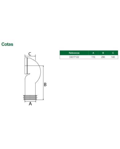comprar Manguito para inodoro con salida dual "Ahorro espacio" Ø110 90º. S-486 de RIUVERT - Latiguillos y manguitos