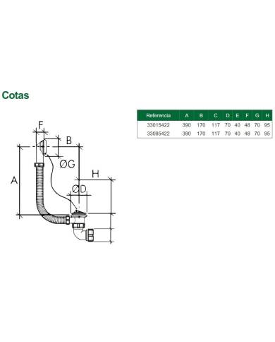comprar Desagüe para bañera 1 1/2" salida acoda. R-42 33015422 Riuvert de RIUVERT - Sifones y desagues comprar Desagüe para bañera 1 1/2" salida acoda. R-42 33015422 Riuvert de RIUVERT - Sifones y desagues