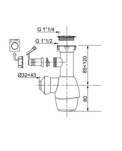 comprar Sifón universal blanco "Todo en uno" con toma 31190002 Wirquin de WIRQUIN - Sifones y desagues comprar Sifón universal blanco "Todo en uno" con toma 31190002 Wirquin de WIRQUIN - Sifones y desagues