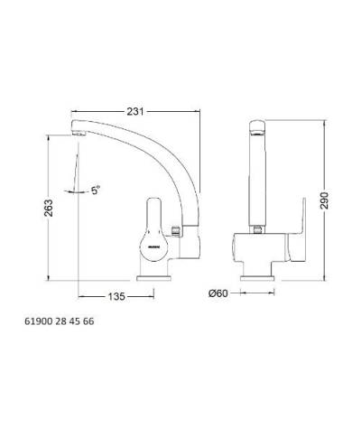 comprar Genebre Monomando fregadero abatible K8. 61900 28 45 66 Genebre de GENEBRE - Griferia