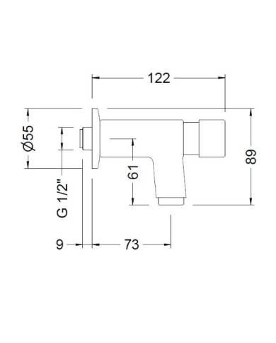 Grifo lavabo temporizado mural 1/2". 1166 04 Genebre