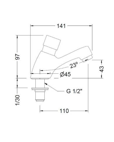 comprar Grifo lavabo temporizado 1/2". 1160 04 Genebre de GENEBRE - Griferia