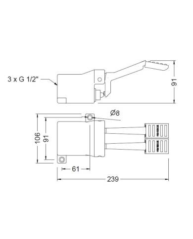 comprar Grifo - Válvula a pedal mezcladora horizontal 1/2". 1342 04 Genebre de GENEBRE - Griferia