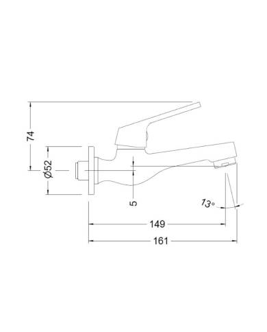 Genebre Grifo lavabo mural 1 agua cartucho 25 1/2". 1003 04 Genebre Genebre Grifo lavabo mural 1 agua cartucho 25 1/2". 1003 04 Genebre