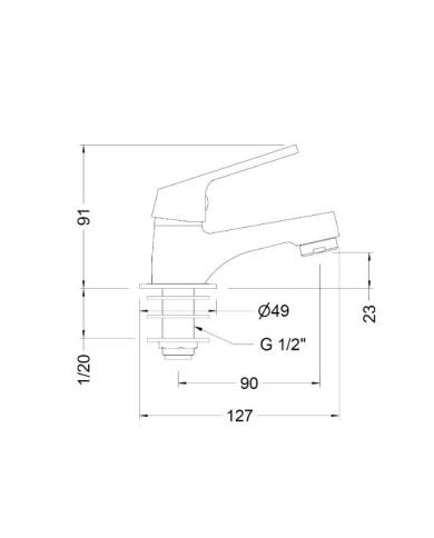 comprar Grifo lavabo 1 agua cartucho 25. 1002 04 Genebre de GENEBRE - Griferia