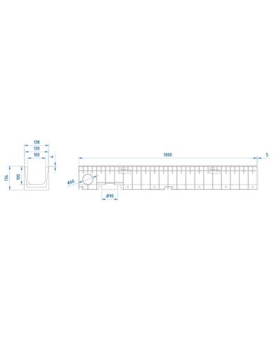 comprar Canal PP Hydro 1000x138x134mm Ulma de ULMA - Canal Pvc Pp comprar Canal PP Hydro 1000x138x134mm Ulma de ULMA - Canal Pvc Pp