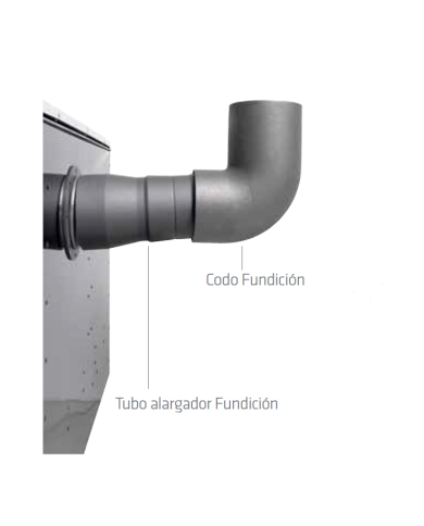 comprar Codo fundición Ø150-90º para salida de humos. Lacunza de LACUNZA - Tubos humos para leña