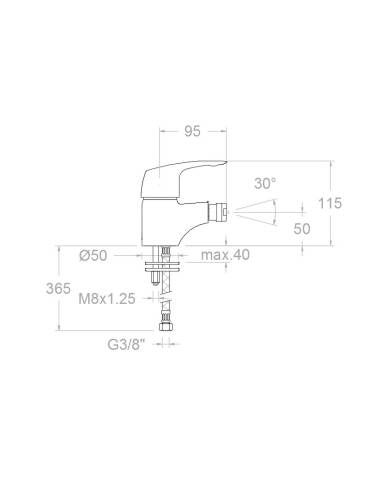 Grifo monomando bidé Vulcano 6903 Ramón Soler