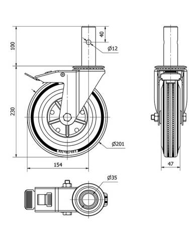 comprar Rueda serie 200-200 para andamios - Macho exterior. TW0057 Alex de ALEX - Ruedas y soportes rodantes comprar Rueda serie 200-200 para andamios - Macho exterior. TW0057 Alex de ALEX - Ruedas y soportes rodantes