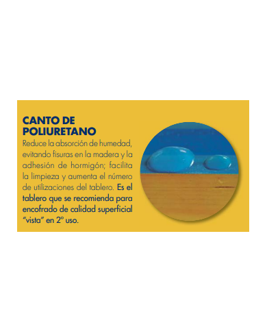 comprar Tablero encofrar Tricapa IRU-PU 1000x500x27mm de No-definida - Encofrados