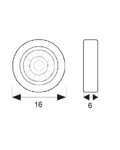 comprar Rodamiento mampara con tornillo 16mm RD01. Ref. 68221 Micel de MICEL - Oulet