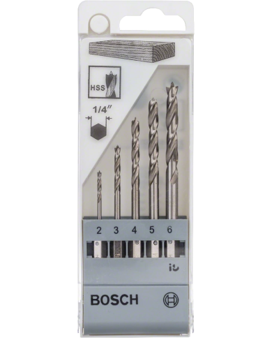 comprar Set de 5 brocas Uneo HSS para madera 2, 3, 4, 5 y 6 mm. 2608595525 Bosch de BOSCH - Brocas Y Coronas