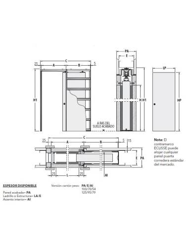 comprar Armazón metálico para puerta corredera. Cartón yeso 800x2020 Modelo Unico. EKCI080ESE Kit Eclisse de ECLISSE - Estructura puerta interior comprar Armazón metálico para puerta corredera. Cartón yeso 800x2020 Modelo Unico. EKCI080ESE Kit Eclisse de ECLISSE - Estructura puerta interior