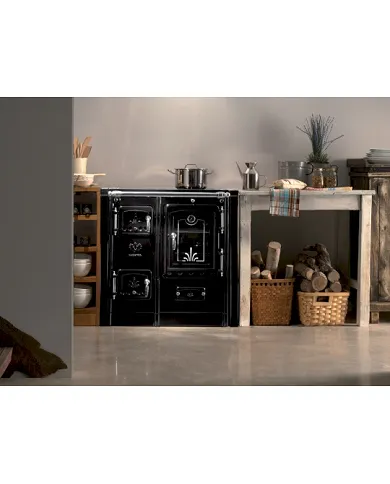 comprar Cocina de leña Lis-7T cromada cerrada, Lacunza. REF.Lis-7 T-Crom.P/C.H/I.S/V de LACUNZA - Cocinas