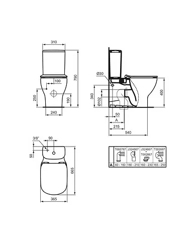 comprar Taza inodoro Tesi Aquablade® de tanque bajo adosado a pared. T008201 Ideal Standard de Ideal Standard - Oulet comprar Taza inodoro Tesi Aquablade® de tanque bajo adosado a pared. T008201 Ideal Standard de Ideal Standard - Oulet