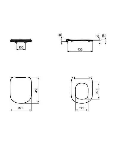 comprar Asiento y tapa fina con cierre amortiguado para inodoro Tesi Aquablade®. T352701 Ideal Standard de Ideal Standard - Oulet