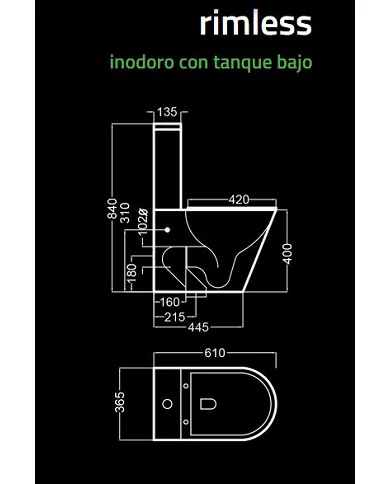 comprar Pack WC Verde (inodoro + tanque + tapa amortiguada + codo) Becrisa de - Descatalogados