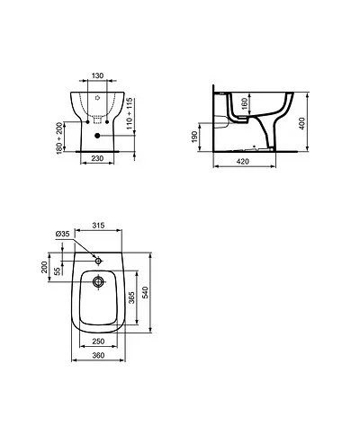 comprar Bidé a pared Esedra. T281301 Ideal Standard de Ideal Standard - Oulet comprar Bidé a pared Esedra. T281301 Ideal Standard de Ideal Standard - Oulet