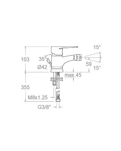 comprar ramonsoler. Grifo monomando bidé Titanium. Ref.1803 Ramon Soler de RAMON-SOLER - Griferia