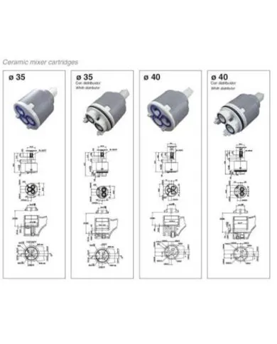 comprar Cartucho grifo monomando Ø40mm con distribuidor de - Complementos de baño