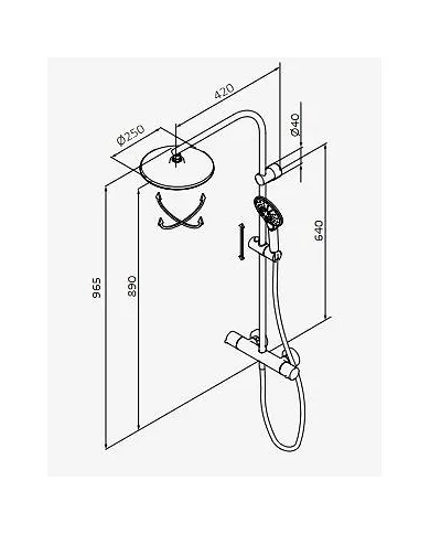 comprar Columna de ducha Dry. Termostática. Columna fija. Ref. 44435440 Grober de - Griferia
